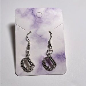 Vampire Teeth Silver Colored Earrings
